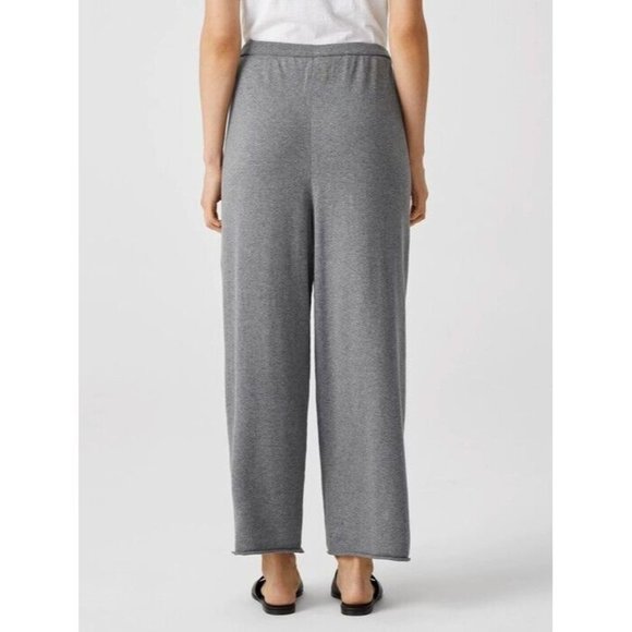 NWT Eileen Fisher Peruvian Organic Cotton Straight Pant Moon Grey - Picture 2 of 5